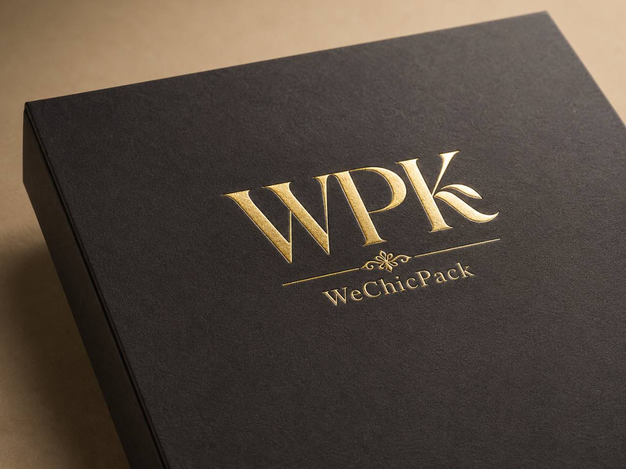 Gold foil stamping on black perfume box
