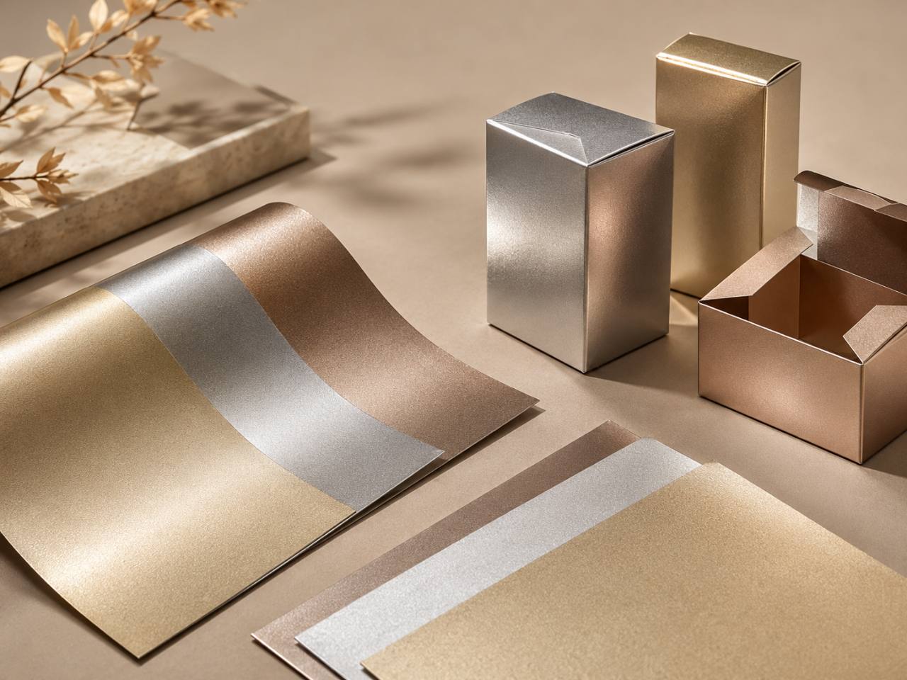 Metallic paper for perfume packaging